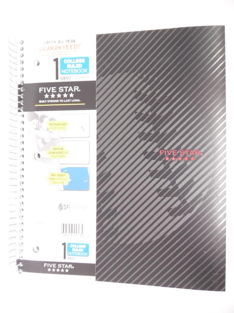 Five Star Spiral Notebook 1 Subject College Ruled 100 Sheets Sports