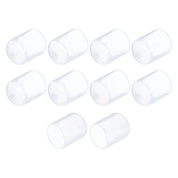 10pcs Rubber End Caps 19mm(3/4") Vinyl Round End Cap Cover Screw Thread Protectors, Clear