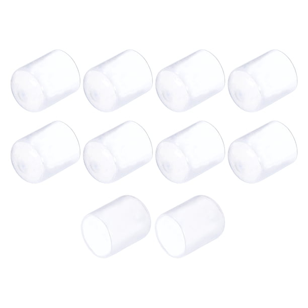 10 piezas de tapas de goma de 19 mm (3/4") cubierta redonda de vinilo protectores de rosca, transparente