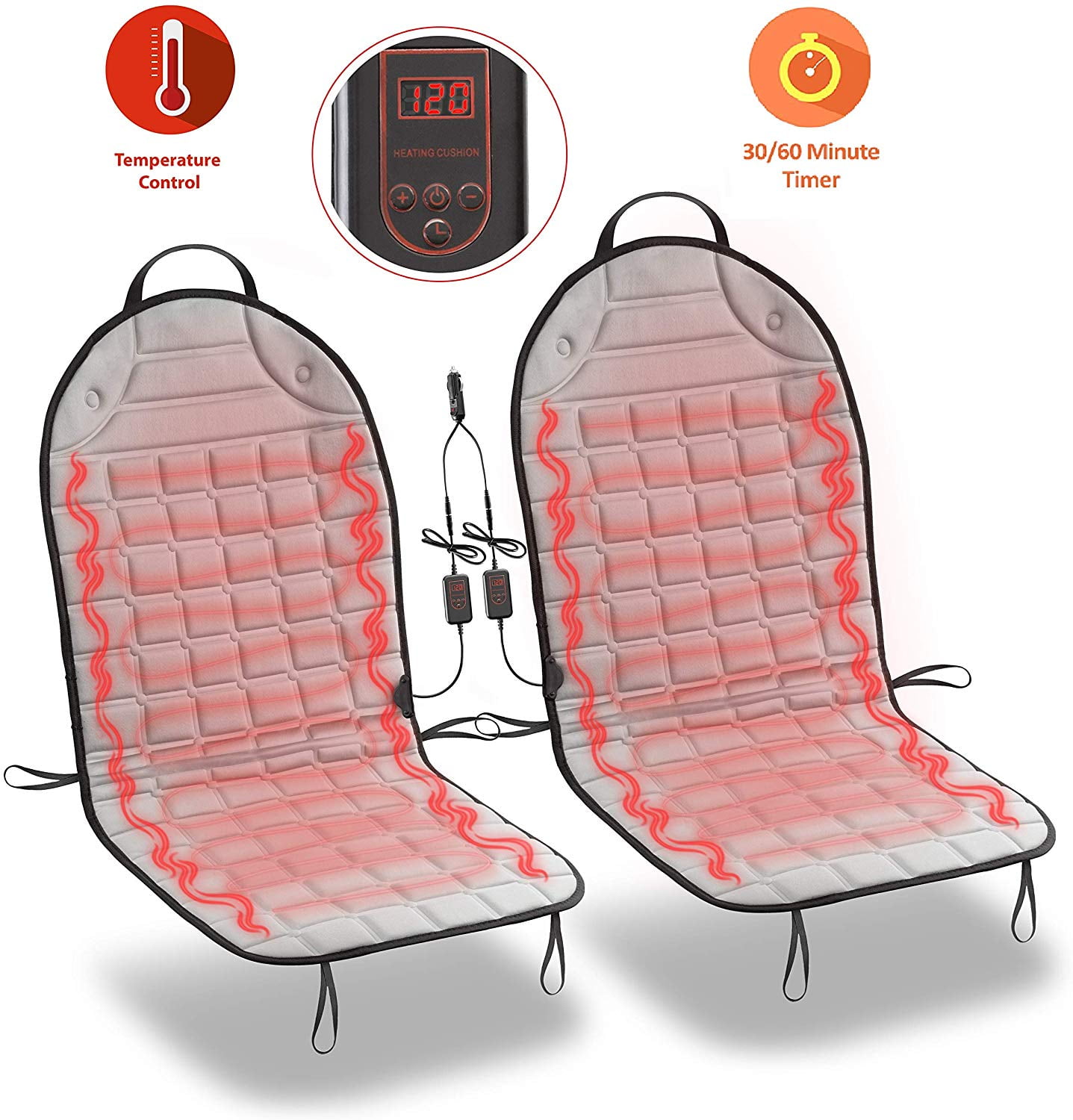 Qdreclod Heated Car Seat Cushion 12 V Universal Car Heating Pad 30 Fast Heating Car Seat Cover Auto Constant Temperature Car seat Warmer with Temperature Control 