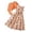 Orange, variant on Kids Summer Two-Piece Outfit Autumn Winter Solid Color Causal Coat Tops And Floral Printed Sleeveless Dress Suit Girl Outfits Kids Clothes Size 7-8T