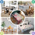 thumbnail image 4 of Pioneer Flower Floral Print Pattern Rectangle Tablecloth 60"x120",Waterproof Polyester Rectangle Table Cloth, Wipeable Spillproof Polyester Tablecloth for Dining, Camping, Indoor and Outdoor, 4 of 6
