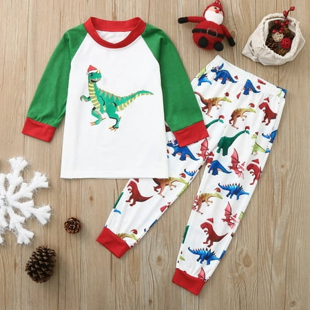 

EUHDSSDE Christmas Children Letter Plaid Print Top Blouse+Pants Family Clothes Pajamas