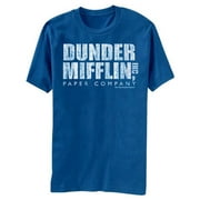 The Office 37692-XXL The Office Dunder Mifflin Distressed Logo Mens Blue T-Shirt - 2XL