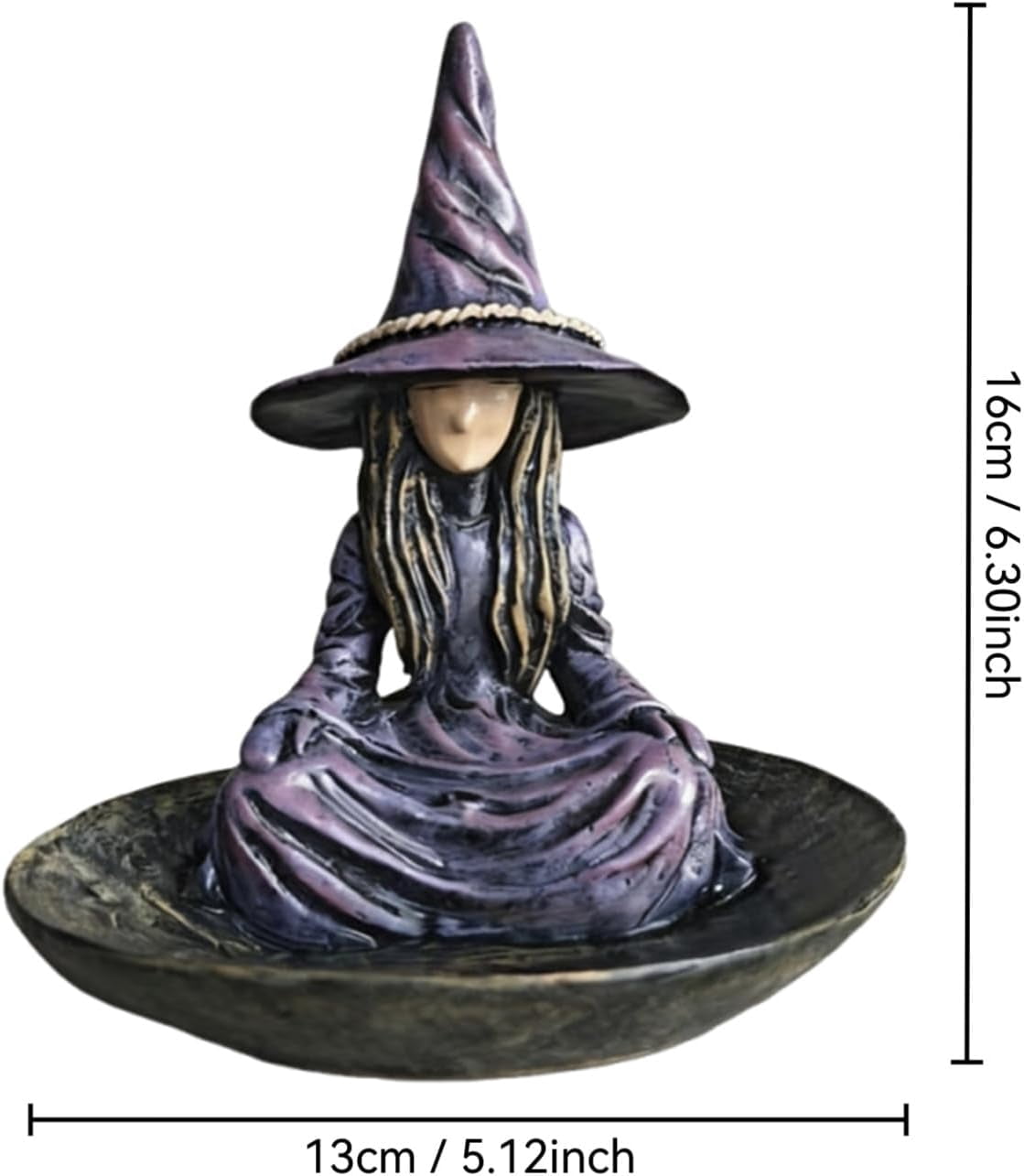 Enchantress Garden Bird Feeder – Purple Resin Mystical Hat Design with Rope Hanger, Outdoor Garden Decor for Bird Lovers