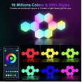 thumbnail image 6 of Hexagon Light Panels 8 Pack RGB LED Hexagon Wall Lights with APP & Remote Control Music Sync Lights for Living Room, Bedroom, Gaming Rooms Decor, 6 of 10