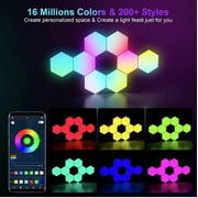 Hexagon Light Panels 8 Pack RGB LED Hexagon Wall Lights with APP & Remote Control Music Sync Lights for Living Room, Bedroom, Gaming Rooms Decor