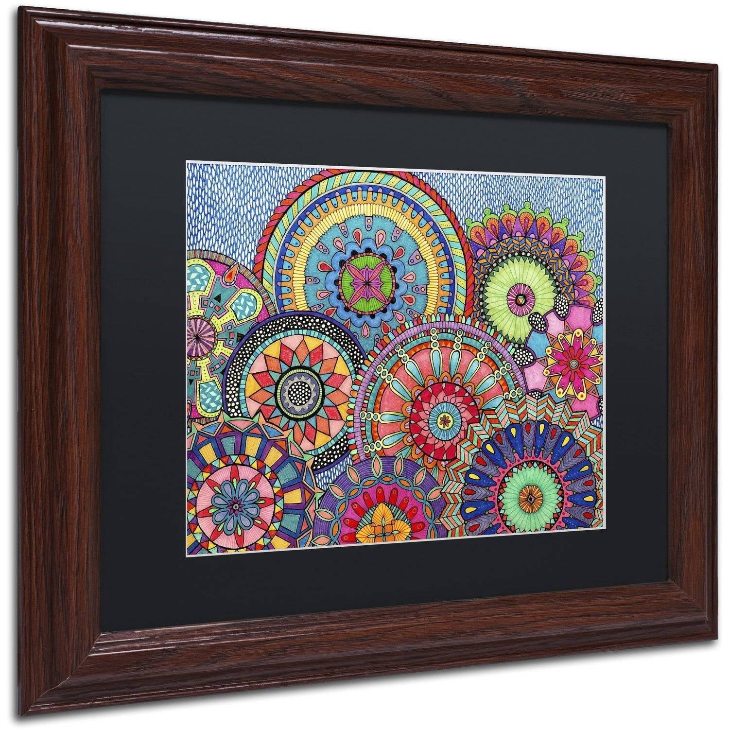 "Mandala Parade" Canvas Art by Hello Angel, Black Matte, Wood Frame