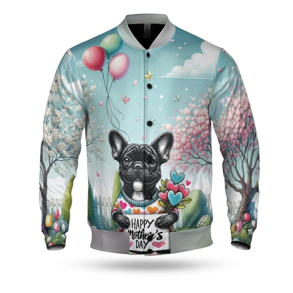 Happy Mother's Day Best French Bulldog Mom Ever All Over Print 3D Baseball Jacket Dog Lover Gifts Bomber Jacket Softball - 03002
