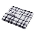 thumbnail image 4 of Mainstays Plush Throw Blanket Black/ White Plaid, 4 of 6
