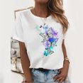thumbnail image 2 of Gibobby Camisetas Mujer Baratas Manga Corta Mujer Top Butterfly imprimir O cuello manga corta suelto Casual Top(Blanco,XL), 2 of 4