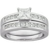 4.8 Carat T.G.W. CZ Square Wedding Ring Set in Sterling Silver