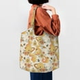 thumbnail image 4 of Xecao's Groovy Floral Canvas Tote Bag is a versatile choice for women, serving as a stylish beach bag, shopping bag,and reusable grocery bag., 4 of 5
