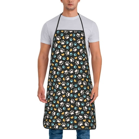 

Zeuib Paw Animal Print Unisex Waterproof Aprons Cooking Aprons for Kitchen Gardening and Salon Water & Oil Resistant