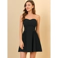 thumbnail image 4 of Fiesde las mujeres sin tirantes con cremalleexpuessólido mini vestido de tubo acampanado Negro XL, 4 of 6