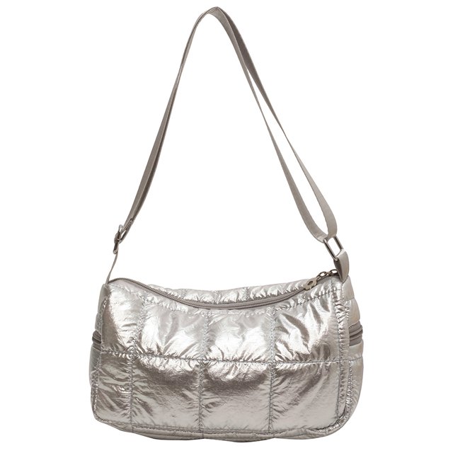 Bolsos Cruzados para Mujer Bolso Informal Acolchado para Axilas Bolsos Mano Elegantes (Plata)