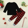 thumbnail image 6 of Sinhoon Matching Family Pajamas Sets Christmas Matching Holiday Pjs Letter Print Top and Plaid Pants Sleepwear (Men,2XL), 6 of 7