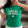 thumbnail image 2 of Green Kiss me Im Irish St. Paddys Day Y2K BabyTee, Clover 90s BabyTee, Shamrock Y2K BabyTee, Funny Saint Patricks Day Y2K3, 2 of 6