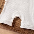 thumbnail image 4 of mgoYE Baby Girls Clothes New to the Club Embroidery Romper Bow Waffle Knit Ruffled Newborn Infant Summer Outfit with Headband(White,0-3 Months), 4 of 9