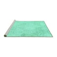 thumbnail image 2 of Ahgly Company Machine Washable Indoor Round Abstract Turquoise Blue Contemporary Area Rugs, 6' Round, 2 of 4
