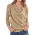 thumbnail image 2 of ZSQDM V Neck Pullover Sweater Women WoMen's Pullover Sweater Ladies 2025 New Gradient Tie Dye Printing Trend WoMen's Acrylic Sweater(L）, 2 of 4