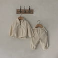 thumbnail image 2 of FAOWME Boys Girls Clothes Hoodies Zipper Sweatshirt+Trouser Casual 2Pcs White 0-3 Months, 2 of 7