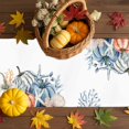 thumbnail image 3 of Fall Table Runner Thanksgiving Autumn Pumpkin Table Runners Starfish Shell Coral Cotton Linen Dresser Scarf Kitchen Dining Table Decor for Fall Holiday Party Decor 13x36 Inch, 3 of 9