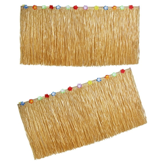 NICEXMAS Luau Grass Skirt Nicexmas Light Brown PP Fabric for Beach Party Decor 2Pcs