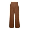 thumbnail image 4 of Eashery Womens Pant High Waist Pocket Women Trousers Womens Pants Casual (Brown,XXL), 4 of 5