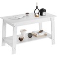 thumbnail image 1 of 31.5"  Rustic Coffee Table for Living Room, Rectangular Wooden Centre Table with Storage Shelf, Easy Assembly & Compact for Small Spaces, Flats, 1 of 7
