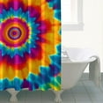 thumbnail image 4 of Colorful Rainbow Tie Dye Spiral Pattern Shower Curtain 72"x84" ,Bathroom Decorative Shower Curtains Set with 12 Hooks,Modern Waterproof Washable Shower Curtain, 4 of 6