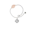 thumbnail image 2 of Delight Jewelry Silvertone Compass - Rose Goldtone Leaf Delicate Bracelet, 6.25+1.75", 2 of 4