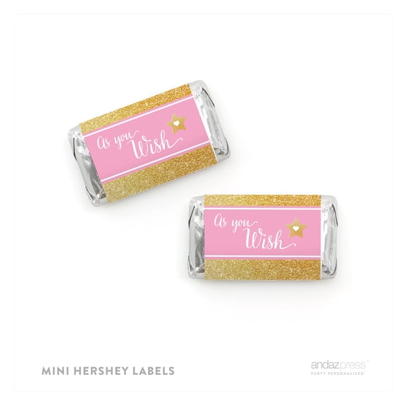 Sparkle Princess Birthday Hersheys Miniatures Mini Candy Bar Wrappers, 36-Pack