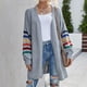 thumbnail image 3 of Chaquetas de manga larga para mujer, cárdigan estampado con cuello en V a la moda erógeno, ropa de abrigo informal Odeerbi ODB-2, 3 of 4