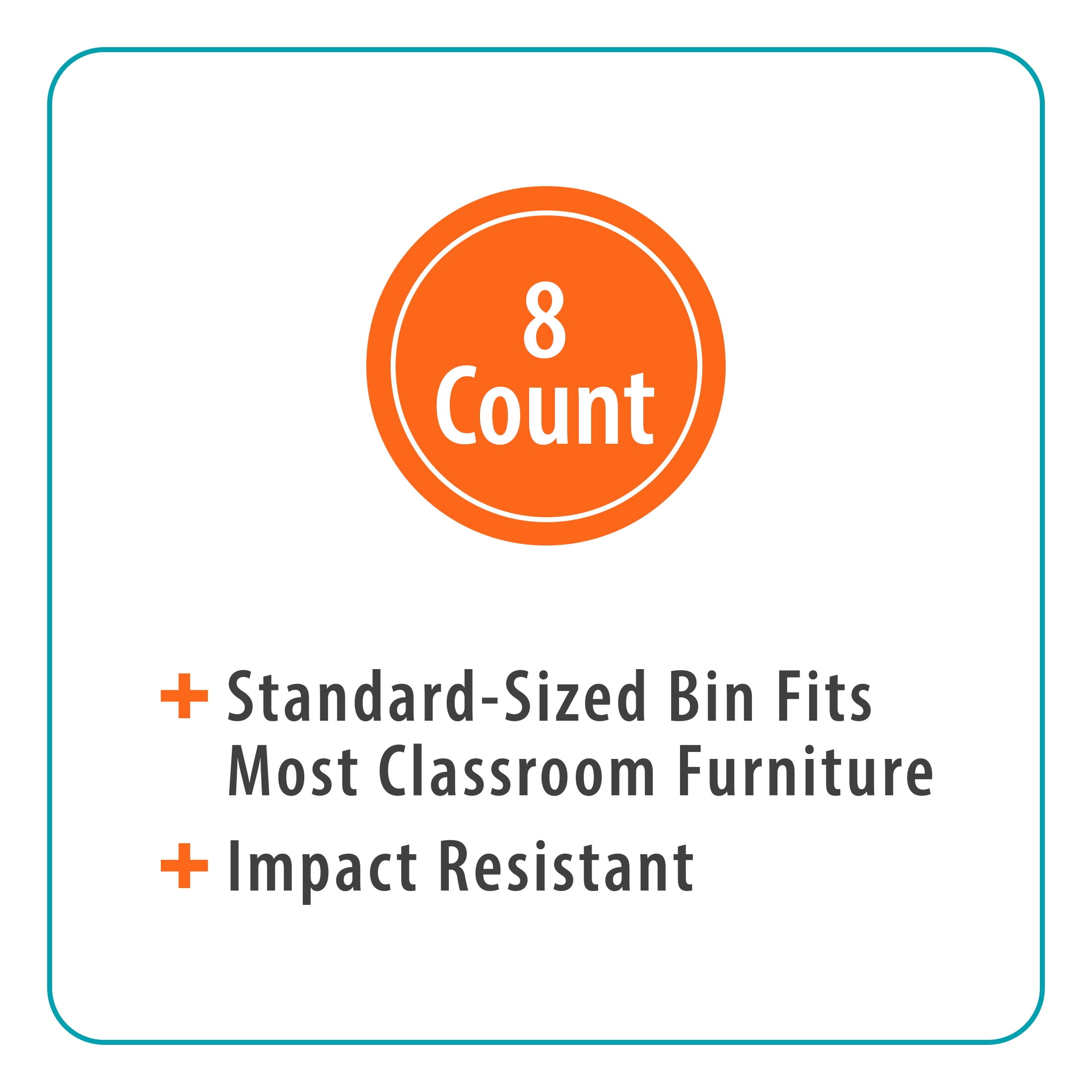 Pen+Gear Cubby Bin, 12.27 x 7.96 x 5.12 in, Clear, 8-Pack