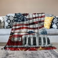 thumbnail image 2 of Fenyluxe American Flag Fireman Throw Blankets for Sofa Couch Cottagecore Room Decor All Seasons Flannel Material Blanket 50x60in, 2 of 6