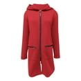 thumbnail image 4 of Vetsdori Womens Jackets Pocket Red Zipper Coat Hoodie Trendy Plus Size Long Sleeve Casual Jackets for Women Fall, 4 of 9