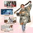 thumbnail image 6 of Catalonia Oversized Blanket Sweatshirt, Sherpa  Fleece Hoodie, Super Soft Warm Comfortable Pullover with Large Front Pocket for Boys Girls Teens Kids(7-13 yr), 6 of 7