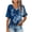 Blue, variant on Summer Floral V Neck Blouse for Women Short Sleeve Tops Casual Cute Loose Fit Button Down T Shirts