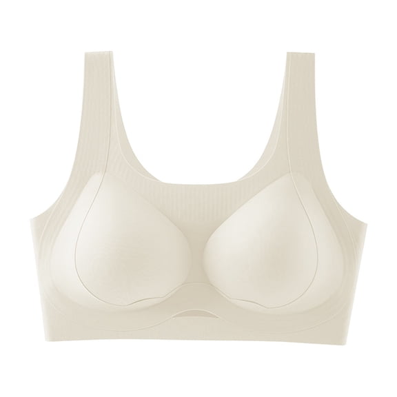 hoksml Seamless Square Neck Bra for Women Wireless Comfort Bralette with Underbust Cutout