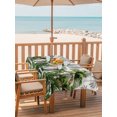 thumbnail image 2 of Outdoor Tablecloth with Umbrella Hole for Patio/Picnic/Party/Camping, Tropical Palm Trees Waterproof Table Cloth Rectangle Table Cover Washable, Summer Botanical Leaves Green Gray (60"x 120"), 2 of 9