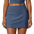 thumbnail image 2 of Yoga Shorts for Women High Waist Stretchy A Line Casual Active Lightweight Tennis Skirt for Sporty Wear Blue M, 2 of 5