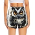 thumbnail image 2 of Lsque Whimsical Owl On Branch Printed Women's Running Shorts with Liner Pockets,Elastic Quick Dry Workout Athletic Gym Yoga Shorts,Womens High Waist Shorts-Medium, 2 of 9