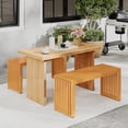 thumbnail image 2 of Gymax 2 PCS 36 Inch Patio Bench All-Slat Acacia Wood Loveseat for 2 People 800 lbs Capacity, 2 of 10