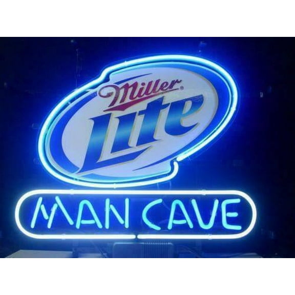 Queen Sense 17"x14" Millers Lite Man Cave Neon Sign Man Cave Handmade Neon Light 117MCMLLB