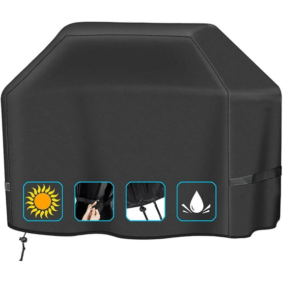 Grill Cover,58 inch Grill Covers for Backyard Grill,Heavy Duty Grill Cover for Outdoor Waterproof Gas Grill Cover,UV and Fade Resistant BBQ Cover for Grills up to 56-in Width,Black