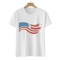 thumbnail image 5 of KALE 4th of July Short Sleeve Shirts for Women American Flag Patriotic 2D Independence Day Print Casual Sports T Shirt Y2K Clothes White XXL, 5 of 7
