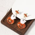 thumbnail image 4 of Halloween Earrings Dripping Oil Studs Cute Sparkly Enamel Pumpkin Jewelry for Holiday Party Women Accessories, 4 of 8