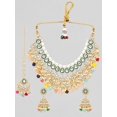 thumbnail image 2 of Rubans Exquisite 24K Gold Plated Kundan Studded Multicolour Beaded Jewellery Set, Perfect for Traditional Indian Occasions and Festivities, 2 of 4