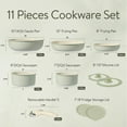 thumbnail image 2 of Carote Nonstick Cookware Sets, 11 Pcs Granite Non Stick Pots and Pans Set with Removable Handle, Green, 2 of 7